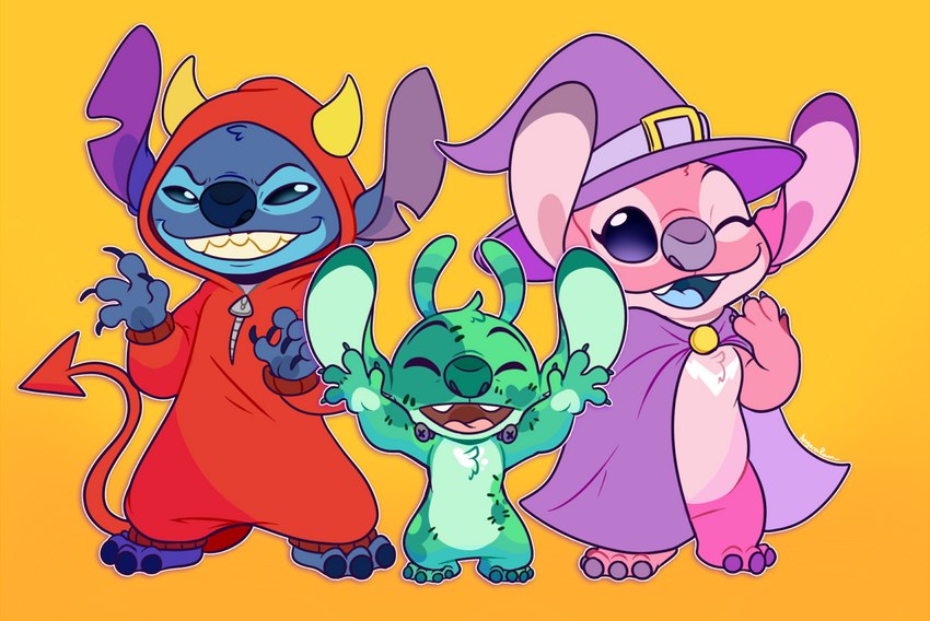 angel, calico, fan character, and stitch (lilo and stitch and etc) created by angoraram