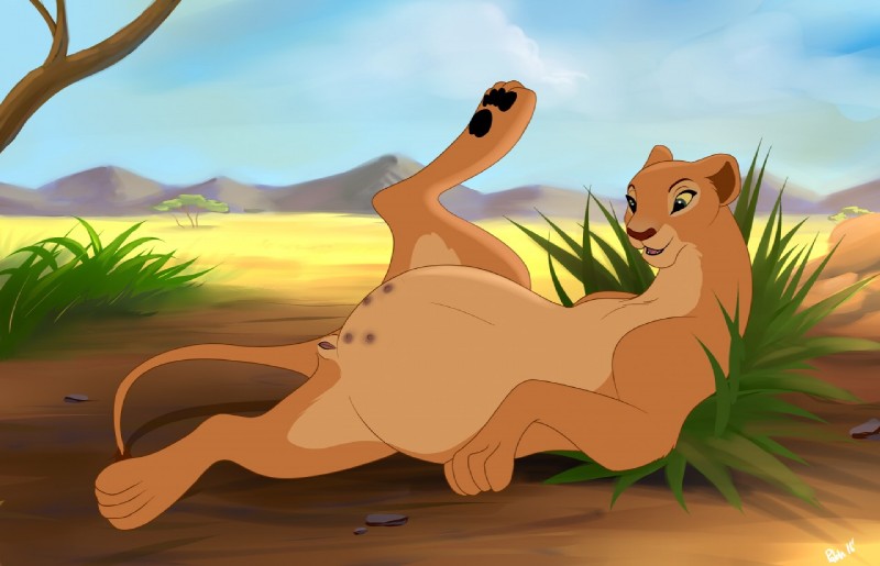 animal_genitalia animal_pussy belly big_belly feline_genitalia feline_pussy female feral genitals lying multi_nipple nipples on_back on_side one_leg_up pawpads pregnant presenting presenting_pussy pussy raised_leg savanna seductive solo spread_legs spreading teats patch_(artist) disney the_lion_king nala_(the_lion_king) felid lion mammal pantherine