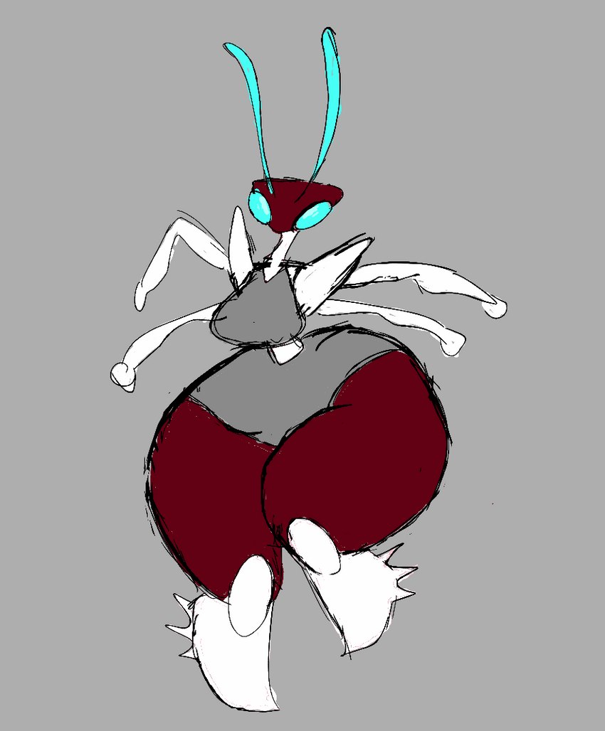 anthro female genetic_engineering overweight radilyn red_body solo thick_thighs arthropod biomechanical blattodea cockroach insect