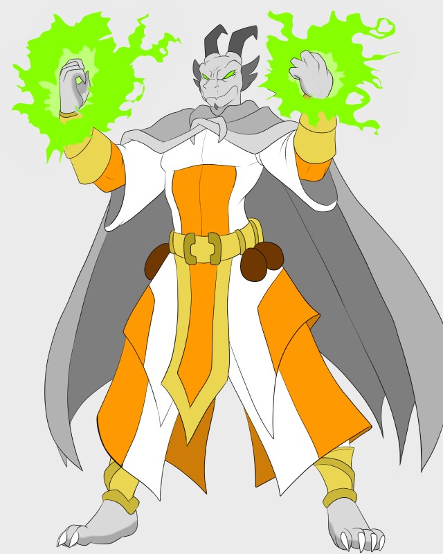 anthro belt cape claws clothing horn magic magic_user male simple_background solo white_background wings cornchip21 marauder6272 mythology trenchbound entrogos dragon mythological_creature mythological_scalie scalie 4:5 absurd_res hi_res