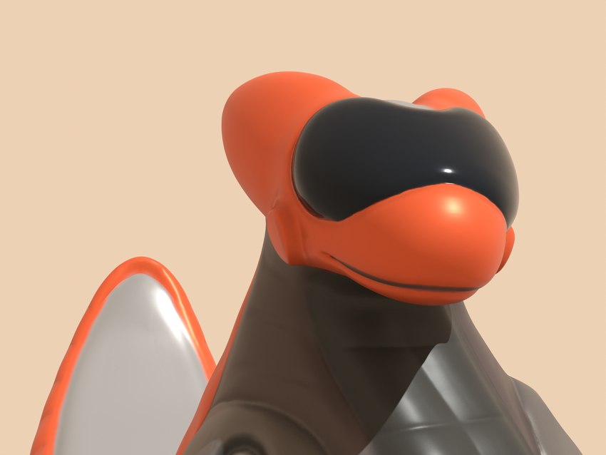brown_body feral looking_at_viewer machine male orange_body simple_background solo synthetic visor questionable_aesthetics_(artist) blender_cycles mythology android dragon living_machine mechanical_dragon mythological_creature mythological_scalie robot scalie 3d_(artwork) 4:3 absurd_res blender_(artwork) digital_media_(artwork) hi_res