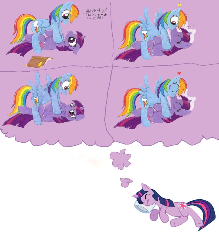 rainbow dash and twilight sparkle (friendship is magic and etc) created by twilightflopple and unknown artist
