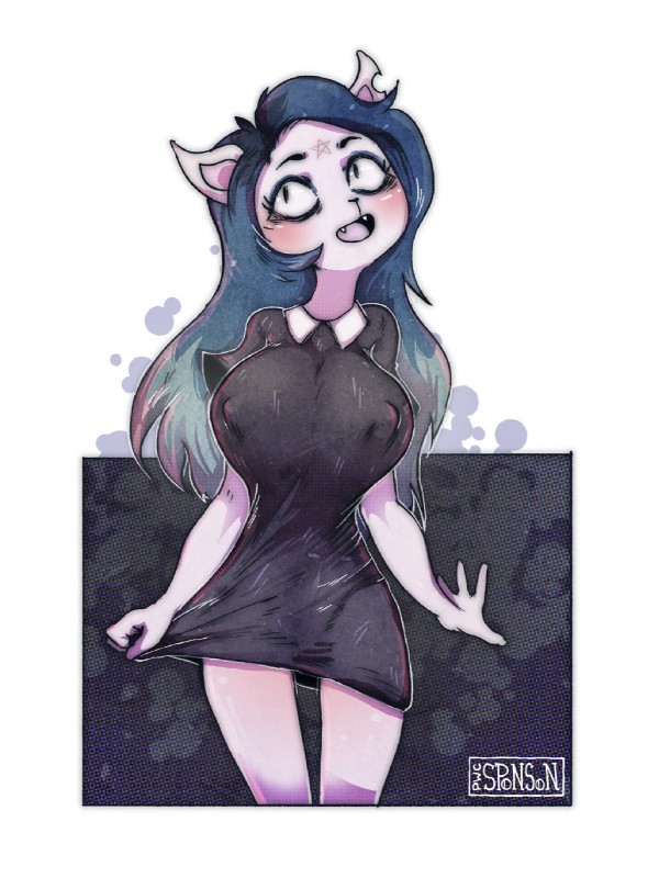 alternative_fashion anthro big_breasts blush breasts clothed clothing female goth makeup mascara nipple_outline open_mouth solo standing thigh_gap pwcsponson cartoon_hangover the_summoning claire_(the_summoning) felid mammal 2018 hi_res