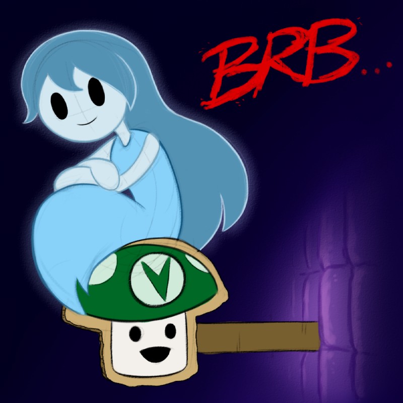 blue_body blue_hair blue_skin cardboard female fungus hair looking_at_viewer mushroom not_furry sitting smile solo text vineshroom knoxrobbins spooky's_jump_scare_mansion vinesauce specimen_1 spooky_(sjm) ghost humanoid spirit 1:1 english_text