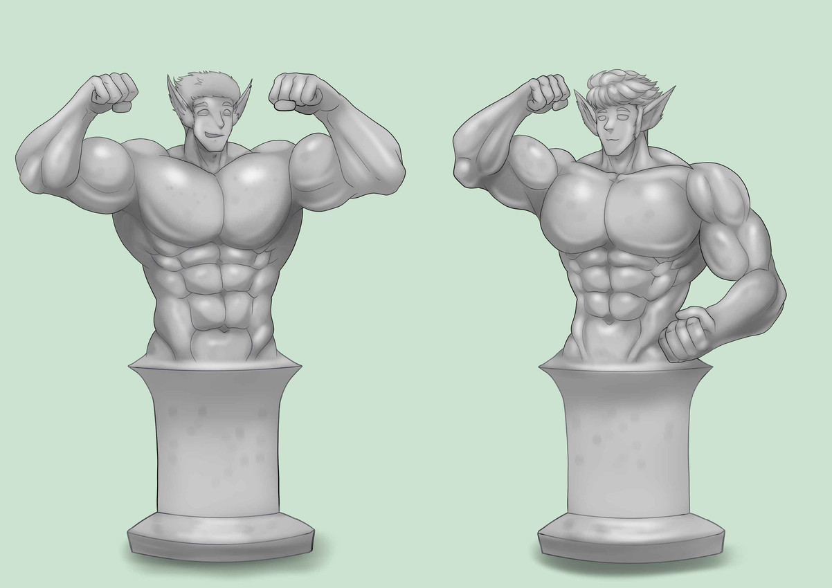 bad_end bicep_curl bound clothing encasement goo_transformation inanimate_transformation male male/male muscular not_furry permanent permanent_encasement permanent_transformation petrification shirt statue_transformation statuefication tank_top topwear transformation transformation_by_object transformation_sequence alabuster humanoid mammal absurd_res hi_res