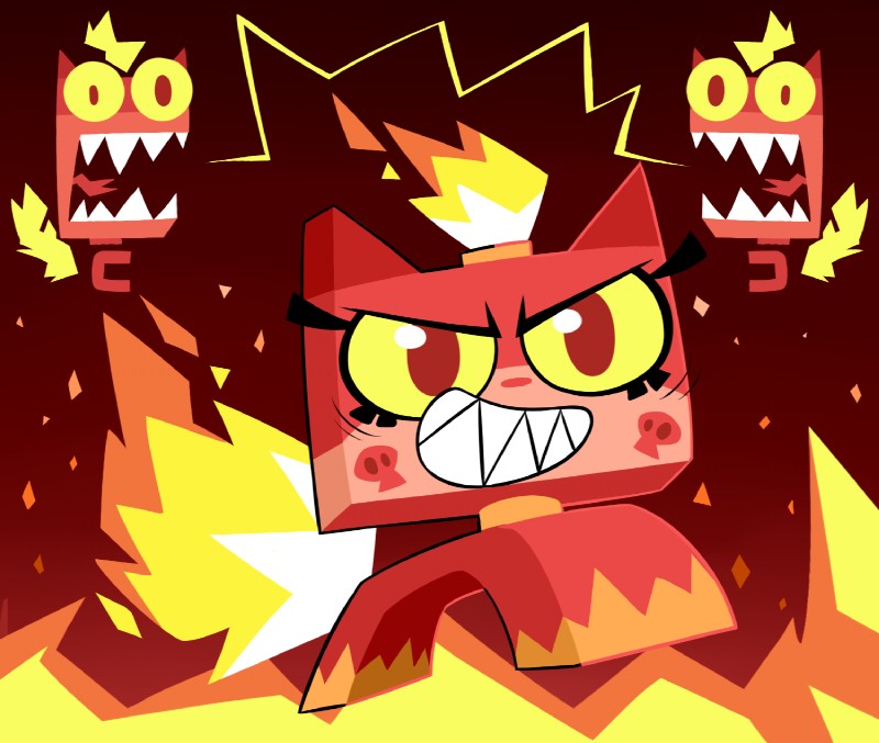 angry kitty and unikitty (cartoon network and etc) created by driosawm