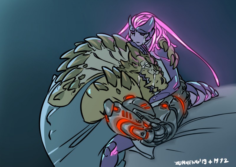 anthro bodily_fluids claws clothed clothing crying cybernetics duo female hair machine male pink_hair sad tears maxner12 zummeng benadryct pendula arthropod bleitsell cyborg ensafir insect lizard reptile scalie 2019 digital_media_(artwork)