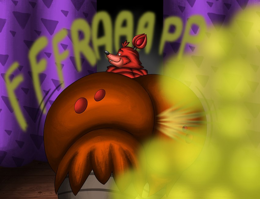 anthro big_butt butt fart fart_cloud fart_fetish farting_at_viewer gassy looking_at_viewer looking_back looking_back_at_viewer machine male presenting presenting_hindquarters smelly solo sunflower_fox five_nights_at_freddy's scottgames foxy_(fnaf) animatronic canid canine fox mammal robot hi_res