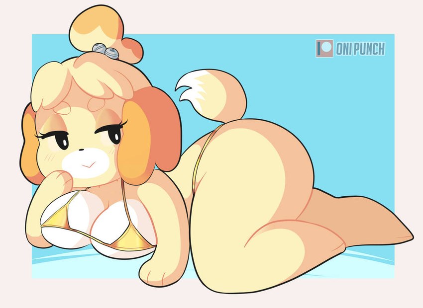 isabelle (animal crossing and etc) created by onigiri punch