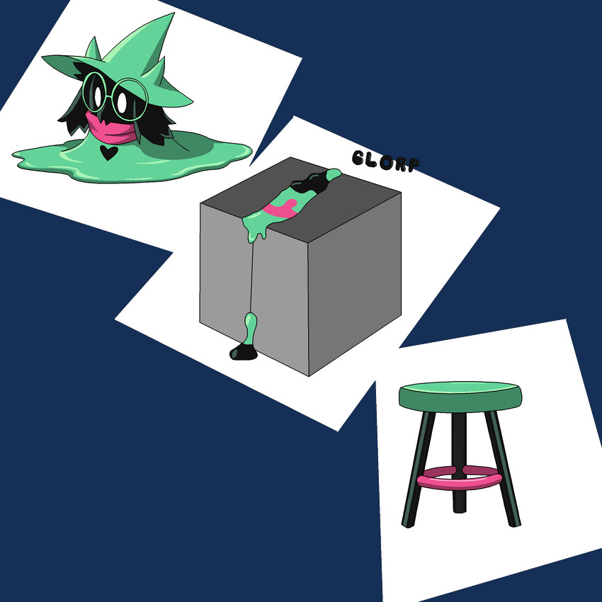 anthro furniture inanimate_transformation male melting molding objectification stool transformation transformation_sequence themadastronaut deltarune undertale_(series) ralsei bovid caprine goat mammal 1:1 absurd_res alpha_channel hi_res