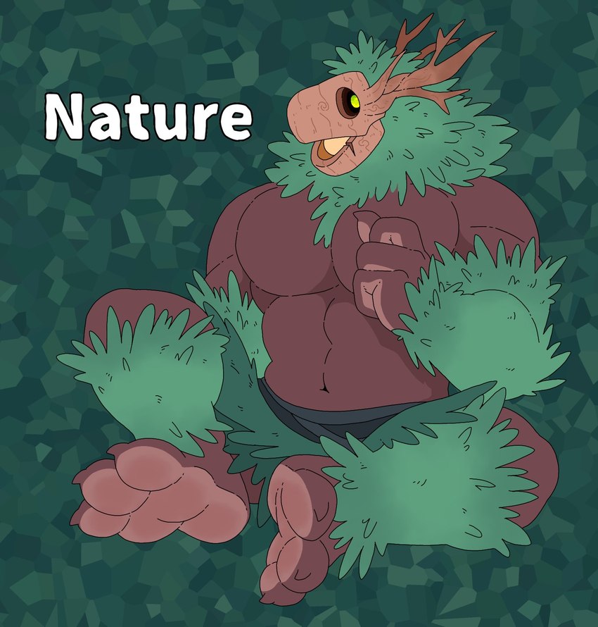 alphabet anthro barazoku bottomwear branch branch_horn claws clothing feet finger_claws hindpaw leaf leaf_hair loincloth male mask muscular muscular_anthro muscular_male nature paws pecs plant plant_hair plant_horn pseudo_hair pseudo_horn solo toe_claws tree chippybooru cryptid elemental_creature elemental_humanoid flora_fauna humanoid monster nature_spirit plant_humanoid treant hi_res