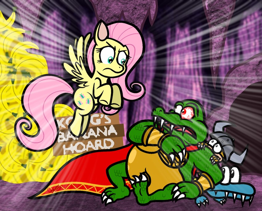 fluttershy and king k. rool (donkey kong (series) and etc) created by captainquack64