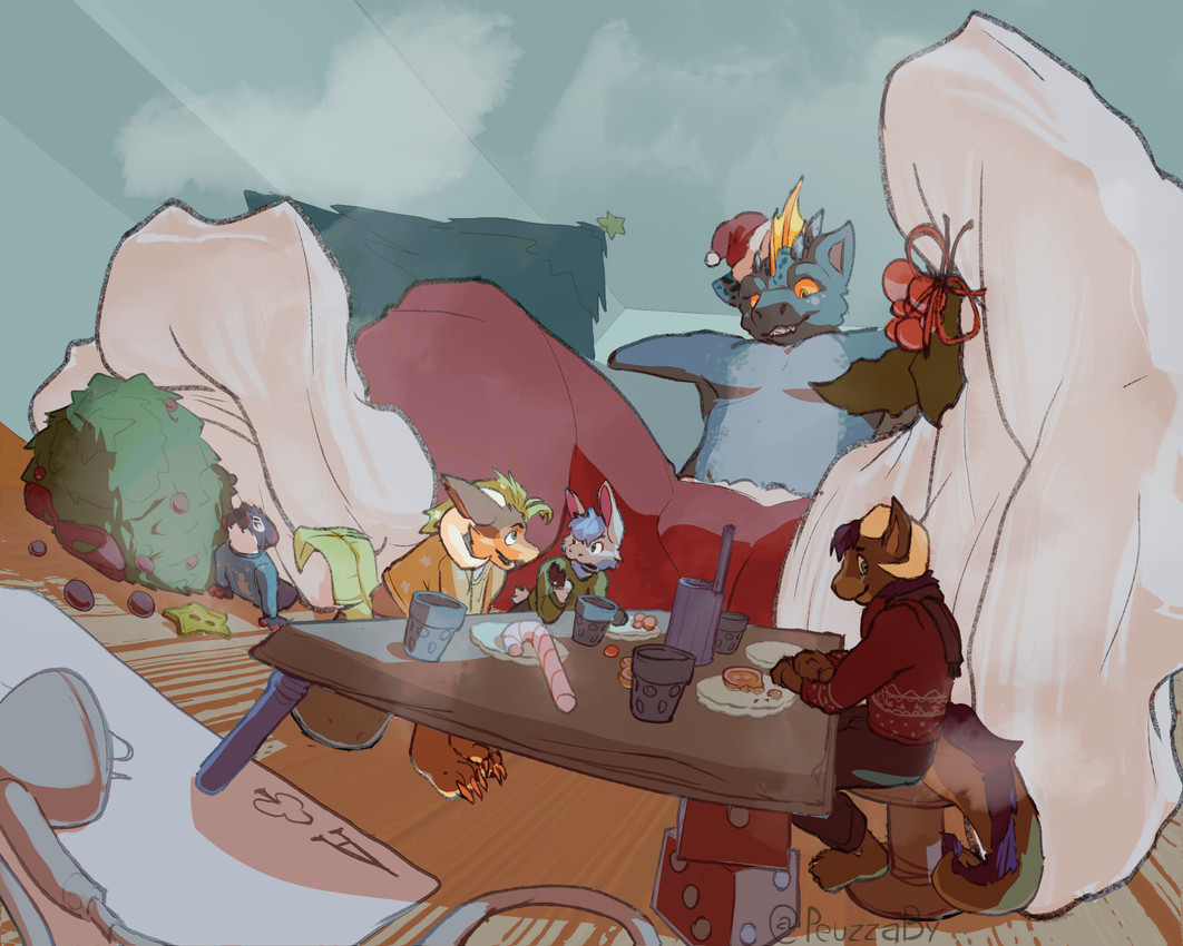 accidental_holly anthro christmas_clothing christmas_headwear christmas_tree clothed clothing extreme_size_difference footwear fur group hat headgear headwear holidays holly_(plant) horn leaf leaf_tail male micro_pov plant santa_hat size_difference socks steamy_socks tail topless topless_male trapped tree under_foot peuzzabaiano christmas mythology imbellis kalei_(hydro19) romeo_(inkwell_plume) bovid canid canine canis caprine dragon elemental_creature flora_fauna furred_kobold furred_scalie hybrid kobold mammal mexican_wolf moonfang mythological_creature mythological_scalie scalie sheep wolf hi_res