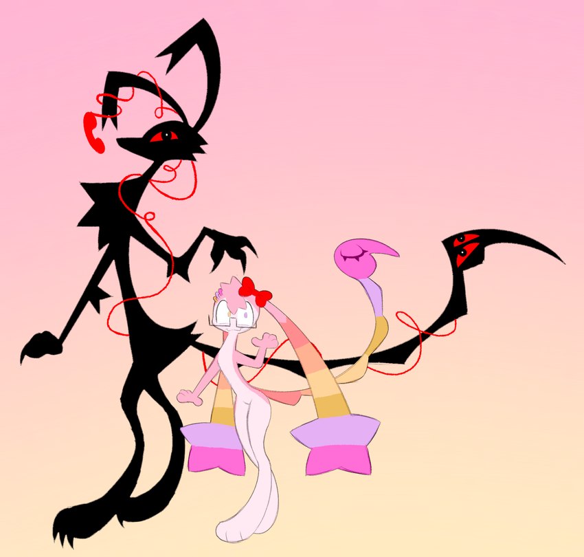 ambiguous_gender anthro black_body black_fur duo electronics fur phone smile conditional_dnp labbit_(artist) l33t_(labbit) canid canine labbit lagomorph mammal hi_res