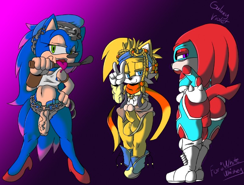 knuckles the echidna, poison, sonic the hedgehog, rikku, miles prower, and etc (sonic the hedgehog (series) and etc) created by galaxyviolet