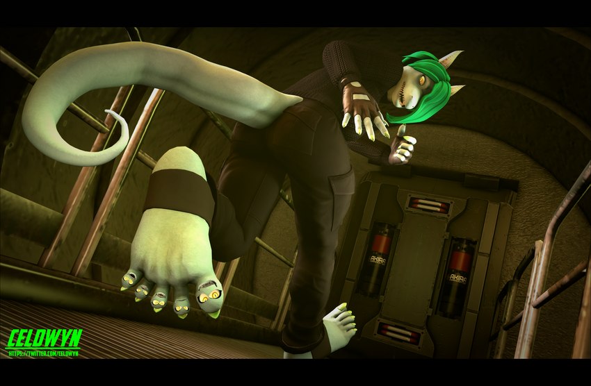 2_horns 5_toes anthro barefoot black_border black_bottomwear black_clothing black_gloves black_handwear black_pants black_shirt black_topwear blue_body blue_tail border bottomwear breasts clothing colored_nails curling_toes door feet female fingerless_gloves fingernails foot_focus footwear gloves green_fingernails green_hair green_nails green_toenails group hair handwear horn humanoid_feet inside legwear logo long_tail looking_back looking_down nails open_mouth pants plantigrade running shirt short_hair smile smiling_at_another smiling_at_partner snout socks soles stirrup_footwear stirrup_legwear stirrup_socks stirrup_stockings stockings tail text toenails toes topwear transformation white_horn celdwyn_(artist) petruz_(modeler) lizard reptile scalie 2024 3d_(artwork) artist_logo artist_name digital_media_(artwork) hi_res source_filmmaker_(artwork)