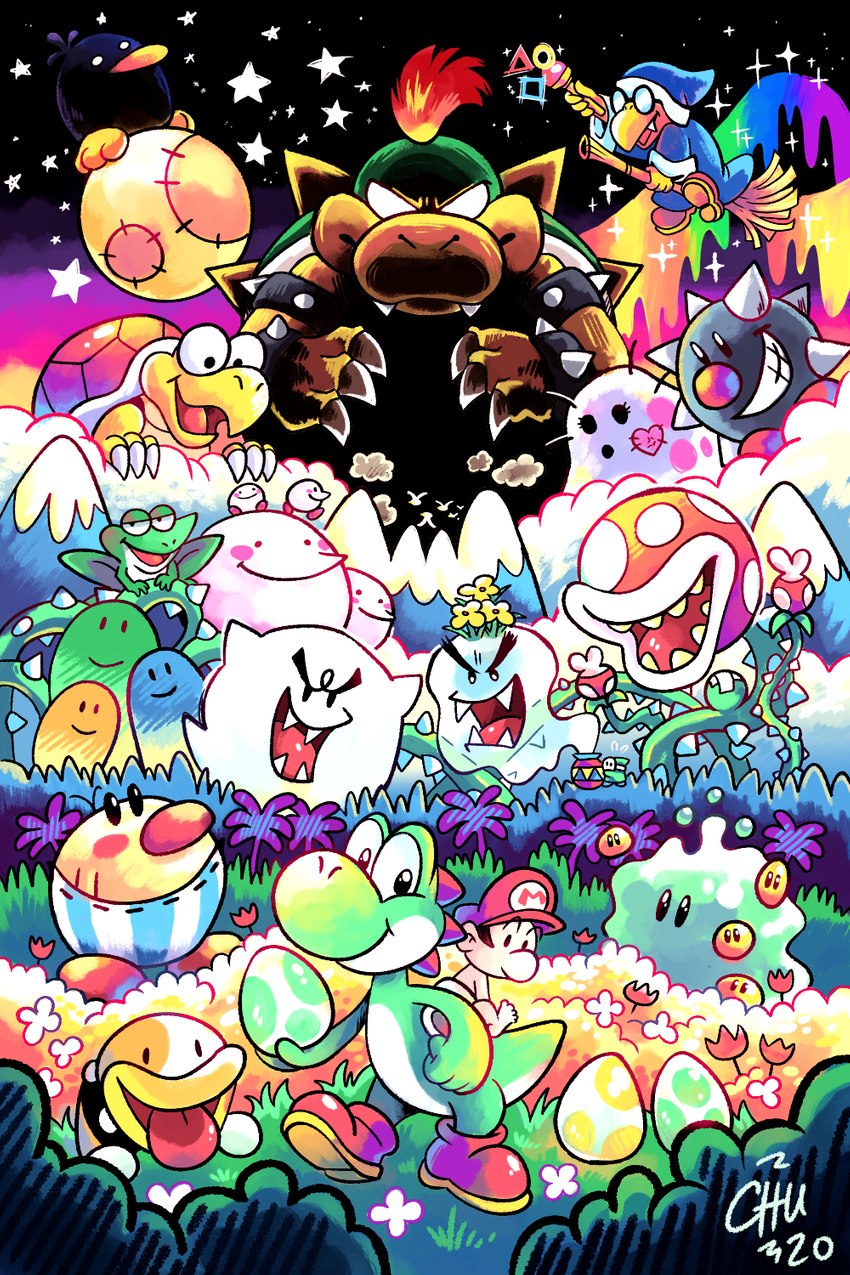 roger the potted ghost, tap-tap the red nose, sluggy the unshaven, hookbill the koopa, yoshi, and etc (yoshi's island and etc) created by the-chu