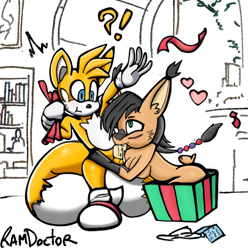 duo fellatio female male male/female oral penile sex asmadeus ramdoctor archie_comics sega sonic_the_hedgehog_(archie) sonic_the_hedgehog_(comics) sonic_the_hedgehog_(series) miles_prower nicole_the_lynx canid canine felid feline fox lynx mammal 1:1 hi_res