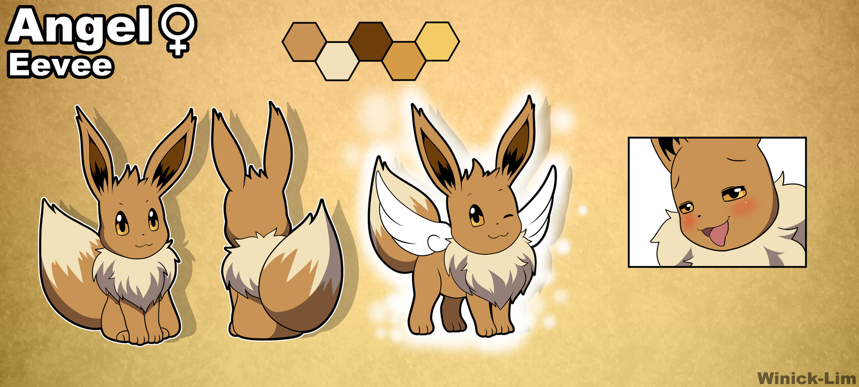 angel the eevee and fan character (nintendo and etc) created by winick-lim