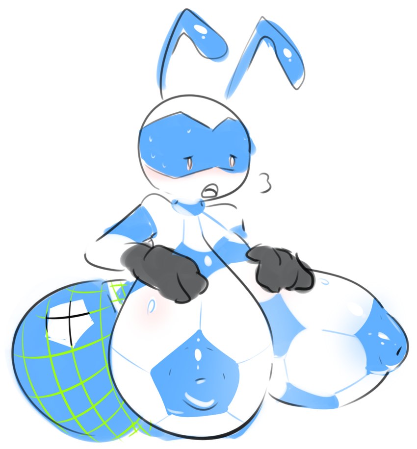 antennae_(anatomy) anthro areola big_breasts blue_areola blue_markings blue_nipples blush bodily_fluids breasts breath clothing facial_markings female fishnet_clothing fishnet_legwear gloves_(marking) grey_body hand_on_breast head_markings huge_breasts hyper hyper_breasts legwear markings mask_(marking) nipple_dip nipples open_mouth simple_background solo sweat sweaty_face thick_thighs white_background white_eyes wide_hips elpatrixf ball2_(elpatrixf) animate_inanimate ant arthropod hybrid hymenopteran insect 2021 hi_res