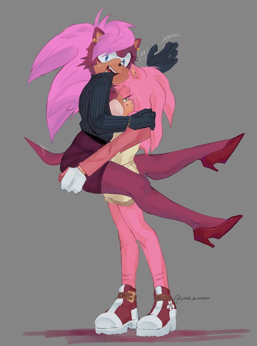 amy rose and sonia the hedgehog (taller lesbian and shorter lesbian and etc) created by fucked up smosh