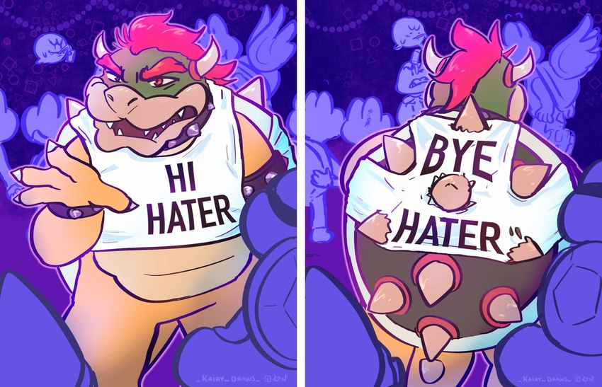bowser and kamek (meme clothing and etc) created by kairy draws
