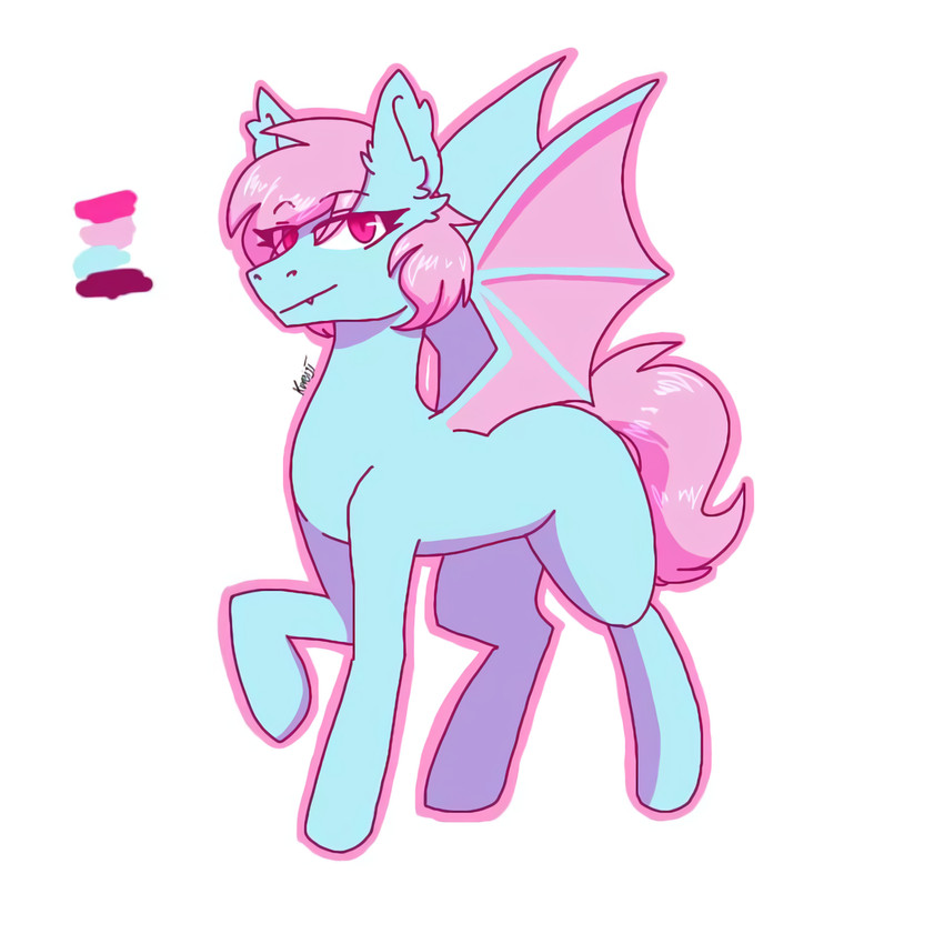 bat_wings blue_body femboy feral hair male membrane_(anatomy) membranous_wings pink_eyes pink_hair solo wings crazy_guy_(artist) hasbro my_little_pony terry_bat bat_pony equid mammal 1:1 hi_res