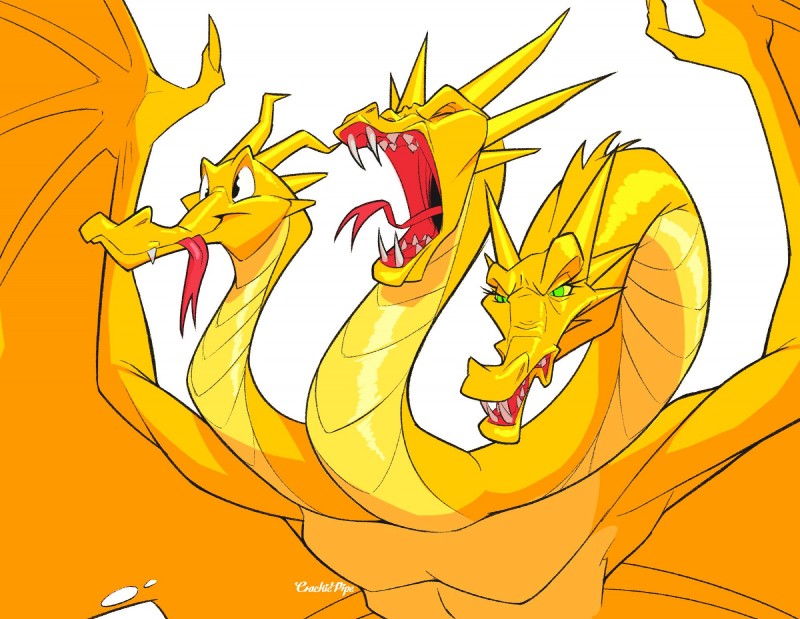 king ghidorah (godzilla (series) and etc) created by crackiepipe