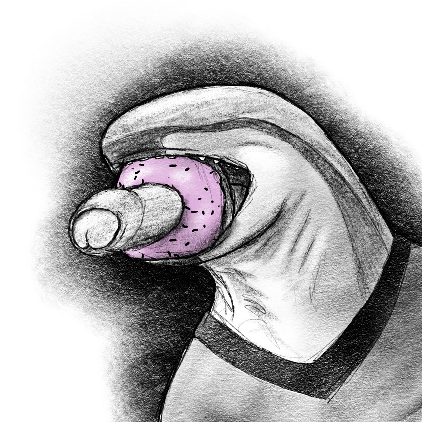 anthro clothing dessert doughnut erection food foreskin genitals glans male nightmare_fuel partially_retracted_foreskin pastry penis penis_tongue shirt solo topwear unusual_anatomy unusual_genitalia_placement unusual_penis_placement zeemf fish marine shark 1:1 hi_res