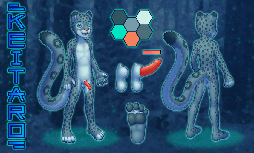 animal_genitalia anthro backsack balls blue_eyes erection french_artist fur genitals grey_body grey_fur male nude penis sheath solo young young_anthro chokodonkey conditional_dnp felid feline mammal pantherine snow_leopard absurd_res hi_res model_sheet