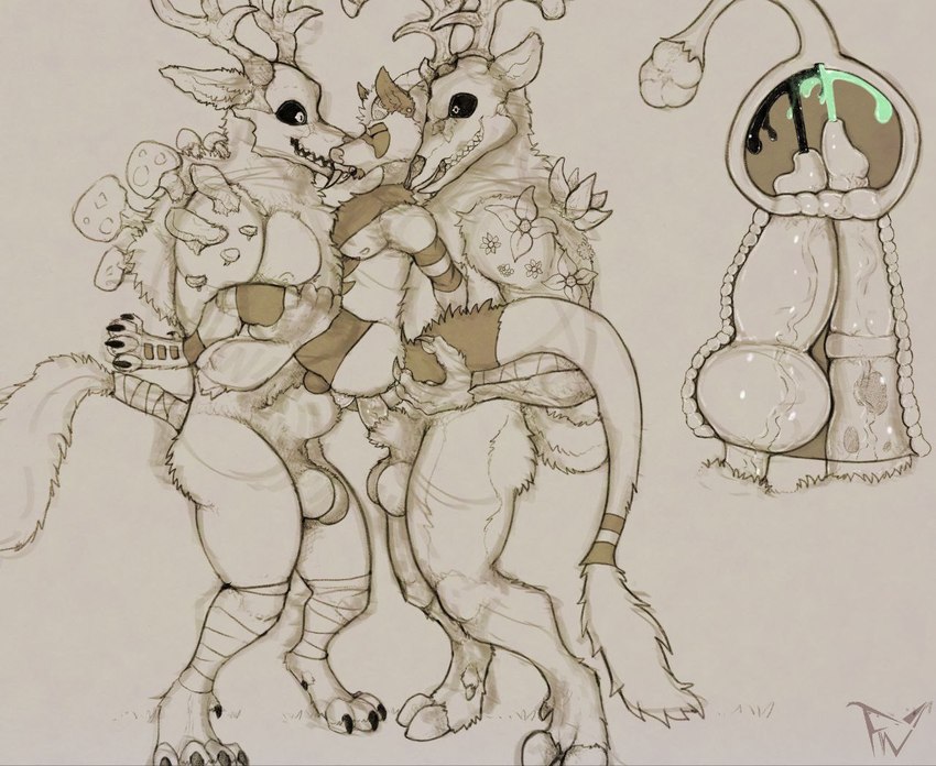 animal_genitalia animal_penis anthro antlers anus balls balls_deep black_cum bodily_fluids canine_genitalia canine_penis cervical_penetration cervine_genitalia cervine_penis colored_cum cum cum_in_pussy cum_in_uterus cum_inside cutaway deer_skull double_cervical_penetration double_penetration double_vaginal ejaculation fallopian_tubes flower fungus genital_fluids genitals green_cum group holding_partner holding_tail horn internal internal_vaginal intersex intersex/male intersex_penetrated knot knotting male male_penetrating male_penetrating_intersex male_penetrating_maleherm maleherm maleherm/male maleherm_penetrated mushroom ovaries penetration penile penile_penetration penis penis_in_pussy penis_in_uterus plant saggy_balls sex standing standing_sex tail teeth trio unusual_bodily_fluids unusual_cum unusual_genital_fluids uterus vaginal vaginal_penetration vein veiny_penis wolf_skull fellowwolf american_mythology indigenous_north_american_mythology mythology north_american_mythology landon_(fellowwolf) canid canine canis dragon hybrid mammal mythological_creature mythological_scalie scalie wendigo wolf