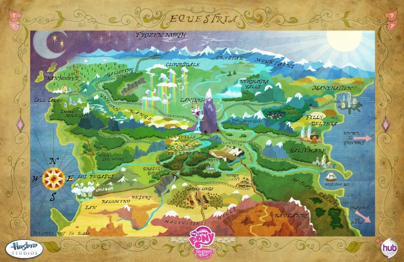 city compass detailed_background equestria forest igloo map moon mountain outside plant railway_track rainbow sea snow star swamp text tree water waterfall wood zero_pictured noval hasbro my_little_pony digital_media_(artwork) english_text hi_res