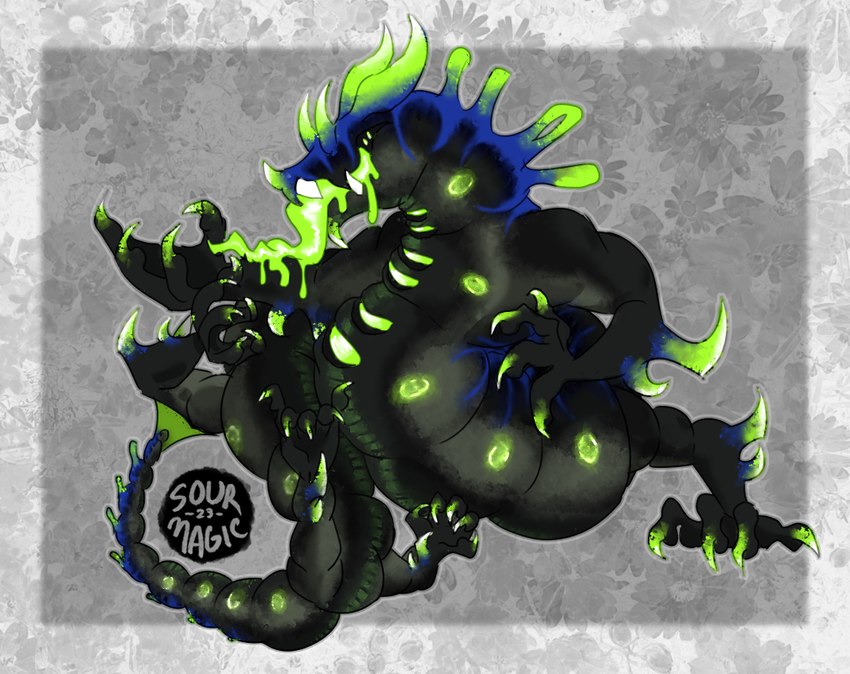 ambiguous_gender claws eyeless feral horn multi_arm multi_leg multi_limb prehensile_tongue slime solo spikes sticky tongue tongue_out sourmagic european_mythology mythology dragon monster mythological_creature mythological_scalie scalie worm wyrm_(dragon) male_(lore)
