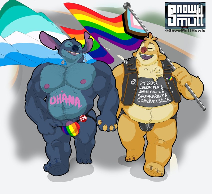 himbo reuben, himbo stitch, reuben, and stitch (lgbt pride month and etc) created by colorsang and snowmutt