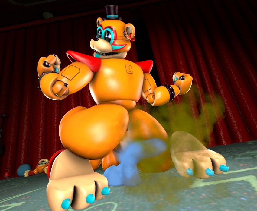 backsack balls big_butt bubble_butt butt dildo eye_roll fart fart_cloud fart_fetish farting_on_dildo fist genitals looking_pleasured male penis red_curtains sex_toy solo stage stage_curtains bonfiebutt five_nights_at_freddy's five_nights_at_freddy's:_security_breach scottgames steel_wool_studios glamrock_freddy 2023