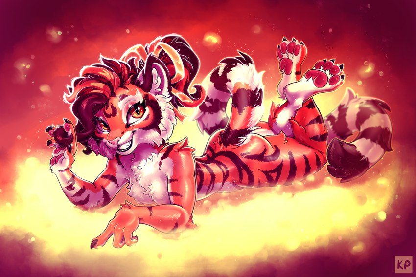 4_fingers 4_toes anthro black_stripes breasts feet female fingers fur nude orange_body orange_fur pawpads smile solo striped_body striped_fur stripes toes karol_pawlinski felid mammal pantherine tiger 2022 3:2 digital_media_(artwork) hi_res