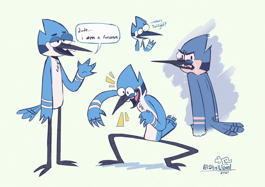 mordecai (cartoon network and etc) created by stellizard