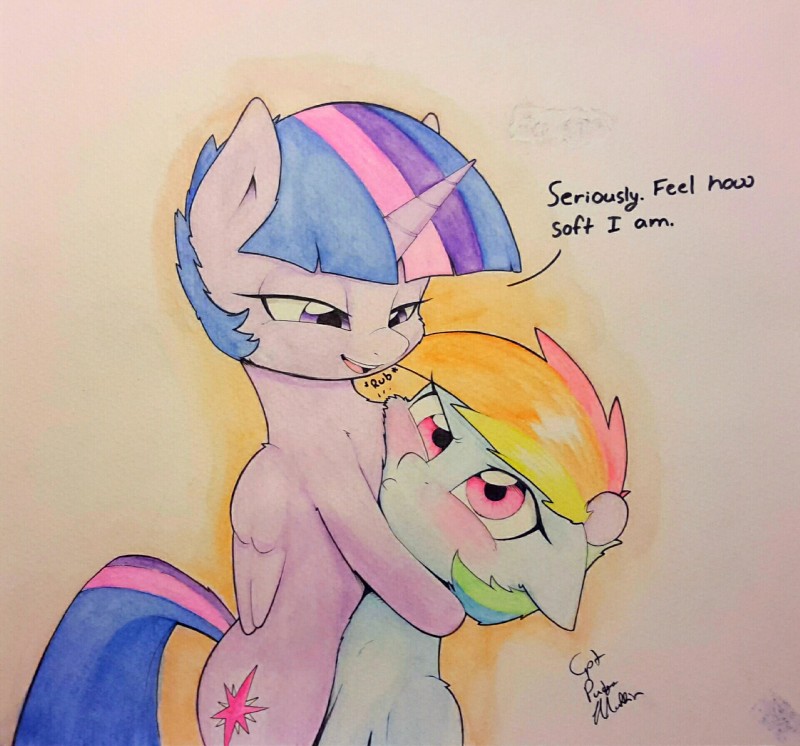 rainbow dash and twilight sparkle (friendship is magic and etc) created by pudgeruffian