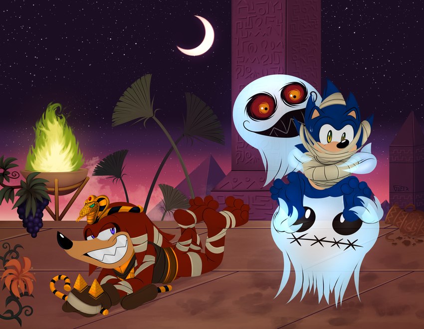 knuckles the echidna and sonic the hedgehog (sonic the hedgehog (series) and etc) created by glifer