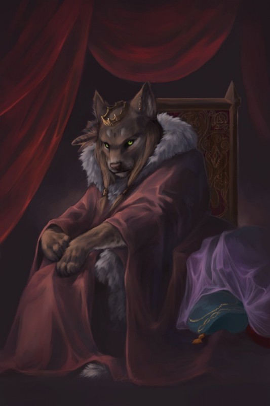 anthro biped chair clothed clothing crown dark feathers female furniture green_eyes headgear looking_at_viewer pillow queen robe royalty sitting solo throne thrushes redwall tsarmina_greeneyes felid feline felis mammal wildcat hi_res