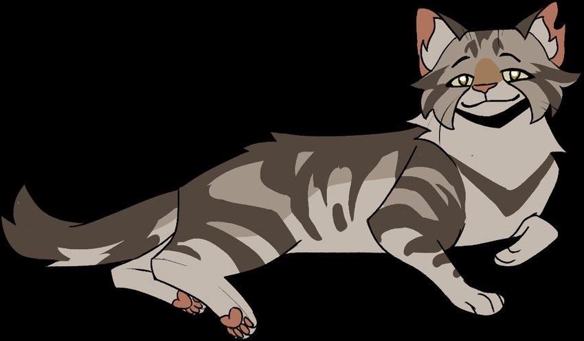 :3 ambiguous_gender brown_body brown_fur countershade_fur countershading eyebrows eyelashes feet feral fur grey_body grey_fur looking_at_viewer lying on_side pawpads paws quadruped simple_background smile solo striped_body striped_fur stripes tail text transparent_background tuft whiskers nifty-senpai warriors_(book_series) sage_(warriors) classic_tabby domestic_cat felid feline felis mammal tabby_cat aliasing alpha_channel character_name digital_media_(artwork) english_text female_(lore)