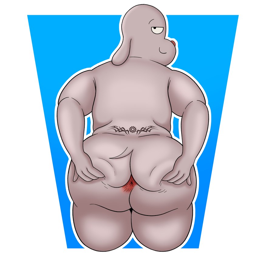 anthro anus bedroom_eyes bent_over big_butt black_eyes brown_body brown_ears brown_fur brown_tail butt fur half-closed_eyes hand_on_butt hand_on_own_butt looking_at_viewer looking_back male narrowed_eyes nude obese obese_anthro obese_male overweight overweight_anthro overweight_male presenting presenting_anus presenting_hindquarters rear_view red_nose seductive smile solo spread_butt spreading tail tattoo thick_thighs tramp_stamp itsme_hilo robot_dreams dog_(robot_dreams) canid canine canis domestic_dog mammal 1:1 2024 absurd_res digital_media_(artwork) hi_res