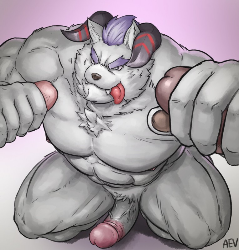 abs balls disembodied_penis double_handjob erection genitals group handjob horn male male/male muscular muscular_male nipples pecs penile penis sex solo_focus tongue trio abruptus lifewonders tokyo_afterschool_summoners behemoth_(tas) monster 2019 absurd_res hi_res