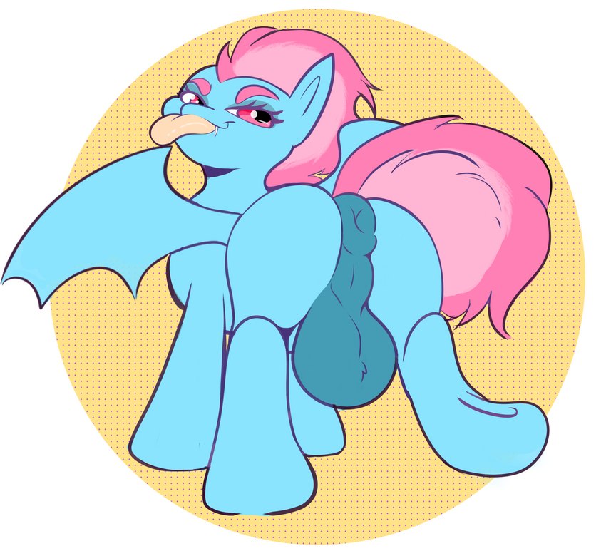 anus balls big_balls equine_anus femboy feral genitals hair looking_at_viewer male pink_hair puffy_anus rear_view solo onsti hasbro my_little_pony fan_character terry_bat bat bat_pony equid equine horse mammal pony 2022 digital_media_(artwork) hi_res