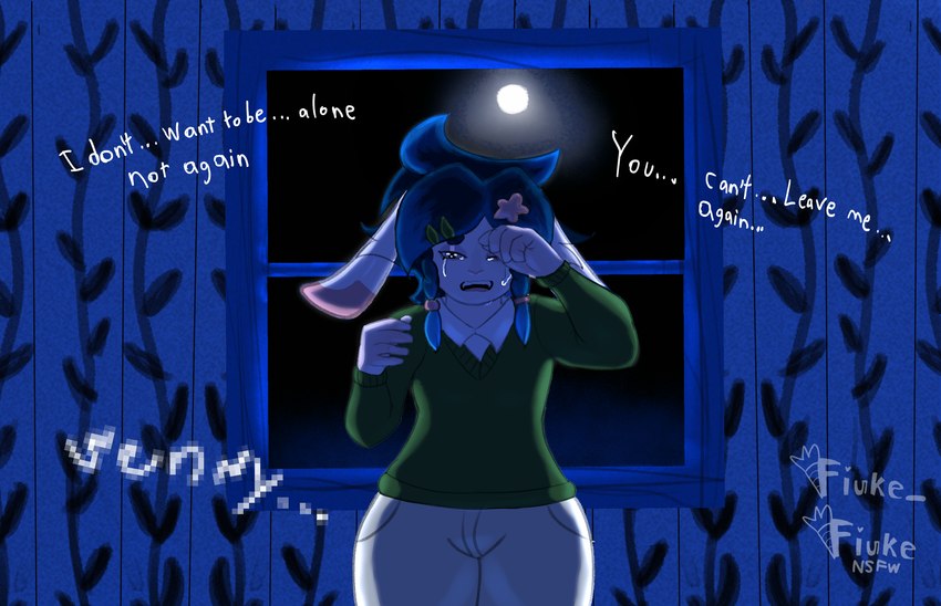 abandoned abandonment anthro bodily_fluids crying male sad solo tears text vent vent_art young fiuke omori omori_(game) basil_(omori) fiuke_bnuy animal_humanoid humanoid lagomorph lagomorph_humanoid leporid leporid_humanoid mammal mammal_humanoid rabbit rabbit_humanoid english_text hi_res