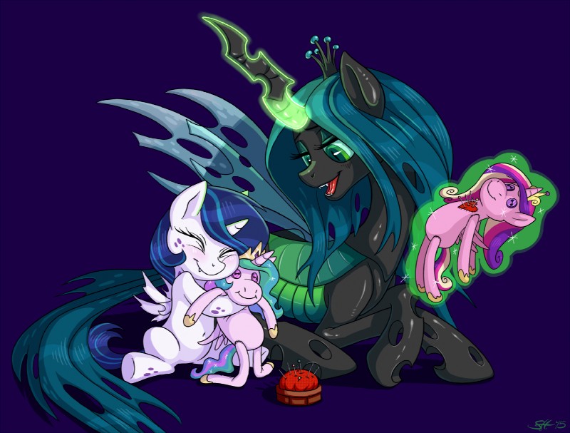 fan character, princess cadance, princess celestia, and queen chrysalis (friendship is magic and etc) created by sorc