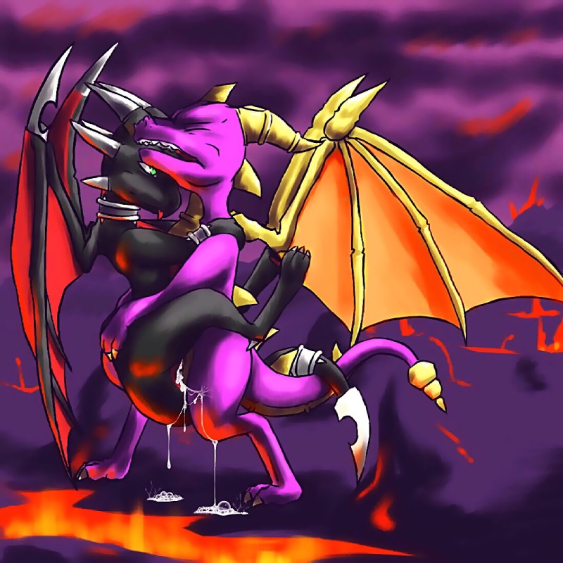 cynder and spyro (spyro the dragon and etc) created by 9 6