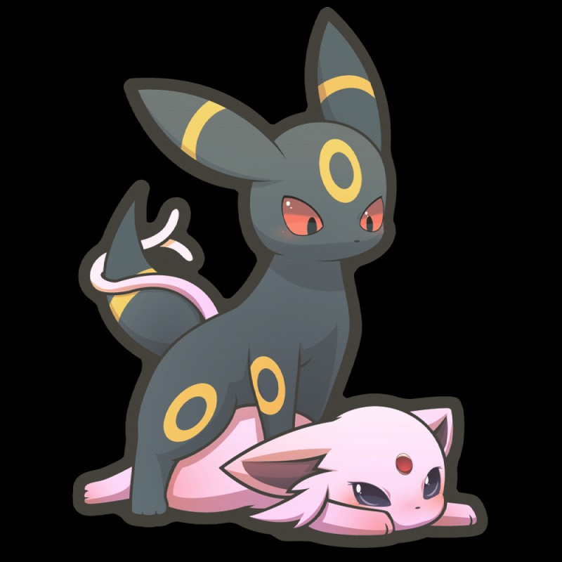 ambiguous_gender black_body black_fur blush duo ears_back entwined_tails feral feral_on_feral fur lying massage pink_body pink_fur pivoted_ears simple_background tail tail_coil transparent_background rag._(artist) nintendo pokemon canid canine eeveelution espeon generation_2_pokemon mammal pokemon_(species) umbreon 1:1 alpha_channel