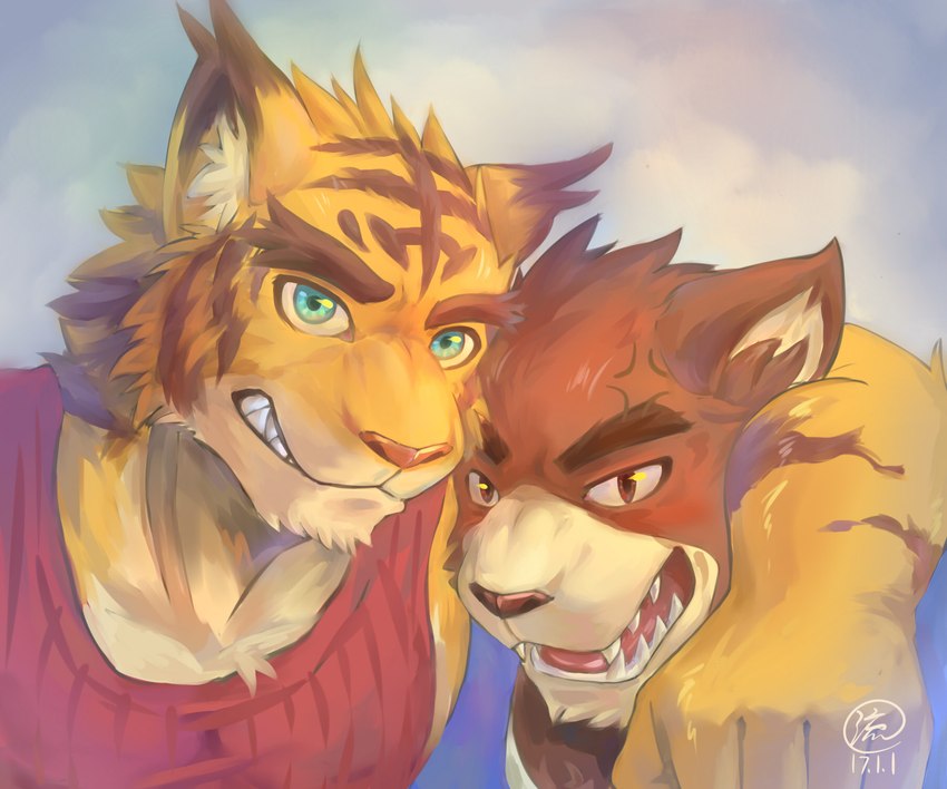 juuichi mikazuki and torahiko (morenatsu) created by liu (artist)