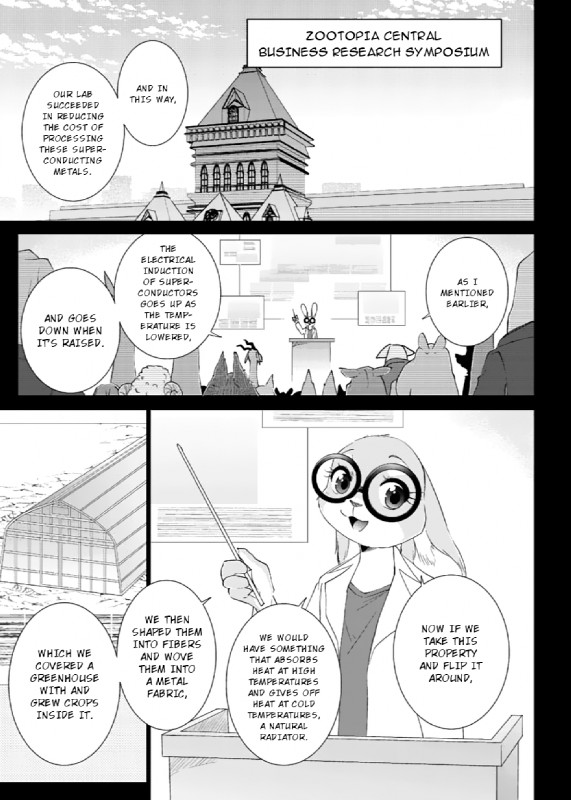 anthro clothed clothing dialogue eyewear female fur glasses text namagakiokami disney zootopia tracy_siren lagomorph leporid mammal rabbit comic english_text hi_res monochrome